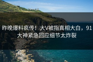昨晚爆料疯传！大V被指真相大白，91大神紧急回应细节太炸裂
