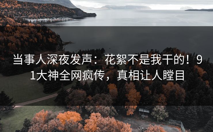 当事人深夜发声：花絮不是我干的！91大神全网疯传，真相让人瞠目