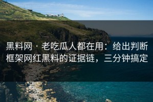 黑料网 · 老吃瓜人都在用：给出判断框架网红黑料的证据链，三分钟搞定